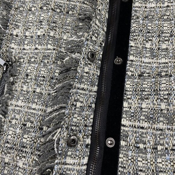 Bagatelle Collection Jacket Women’s XL Lined Frayed Trim Full Zip Snap Casual - Picture 12 of 15